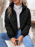 Damen-Fleecemantel Jacke in Uni-Farben